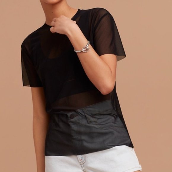 WILFRED FREE ARITZIA Sheer Black JAMILLA Tee - Picture 6 of 7